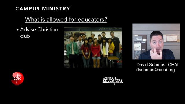 David Schmus - Clubs, and Campus Ministry in Public Schools