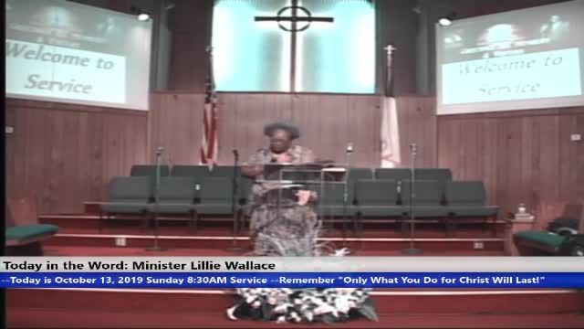 20191013 Sunday 830am Are You A Joshua Minister Lillie Wallace