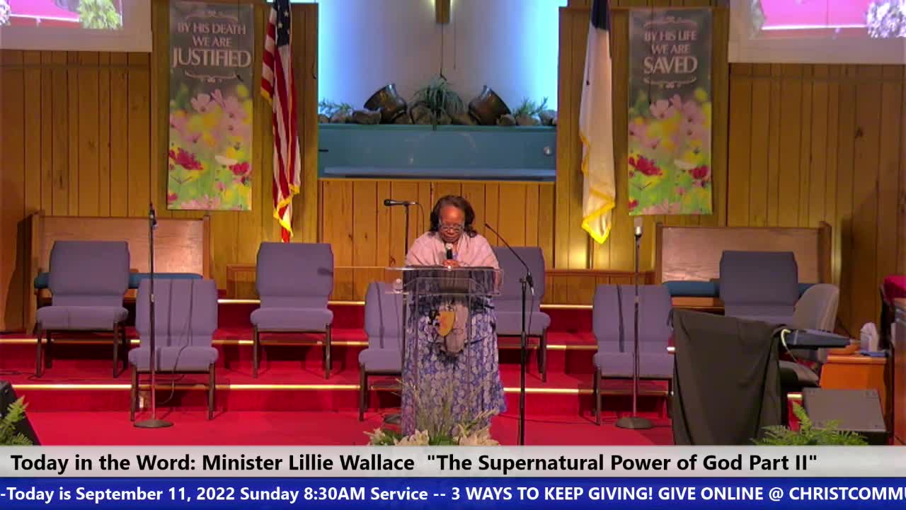 20220911 Sun 830am Service, The Supernatural Power of God Part II, Min Lillie Wallace